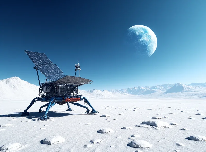 Illustration of the Blue Ghost lander on the moon
