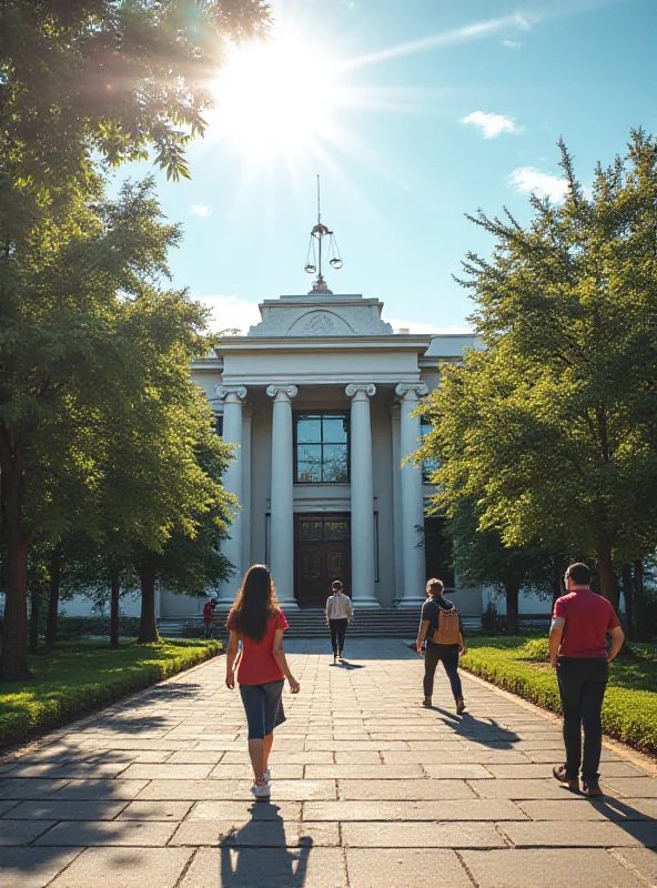 Image of the University of Santa Catarina (UFSC) campus with students walking by, overlaid with legal symbols.