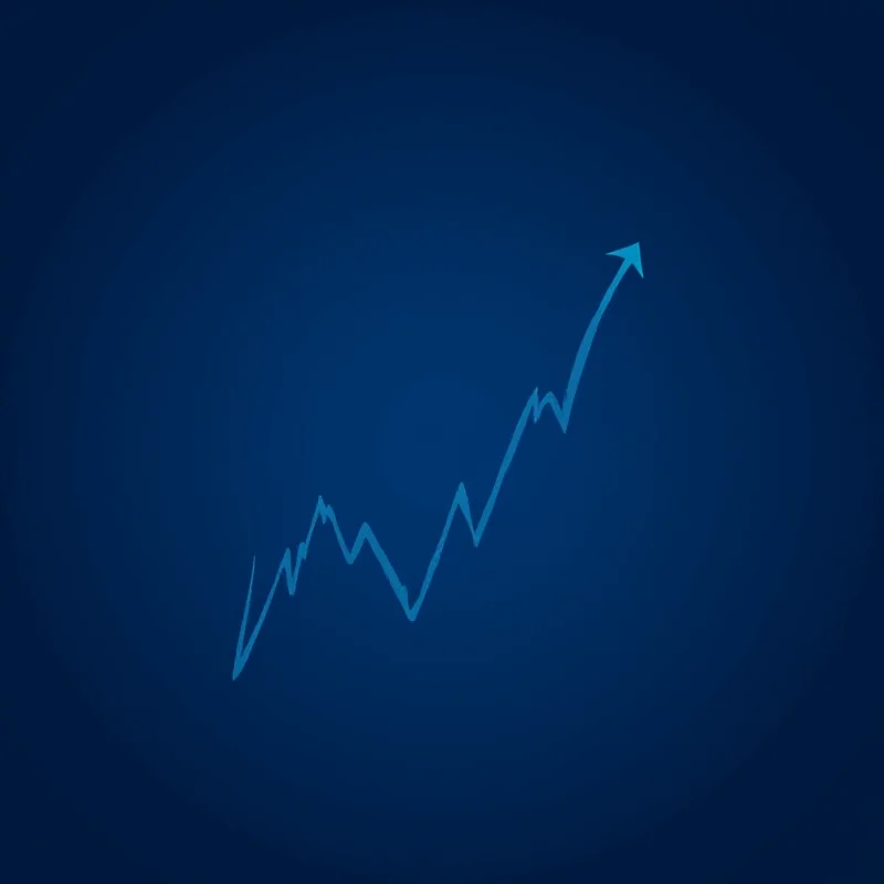 Abstract financial chart with upward trend line
