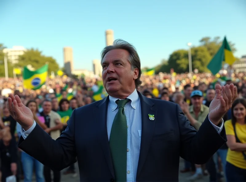 Jair Bolsonaro addressing a crowd during a rally