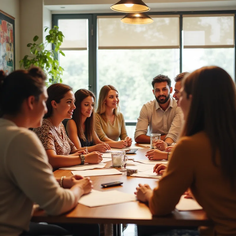 A group of young Brazilians discussing health and well-being