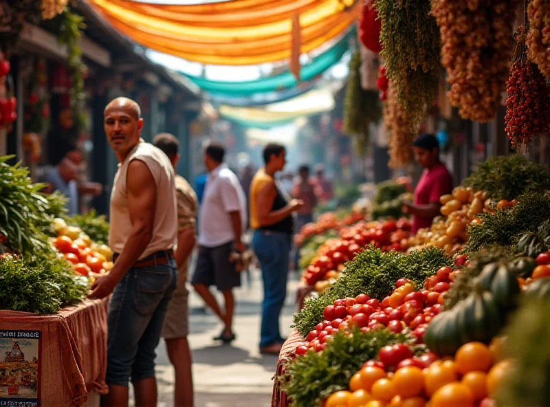 Image of people shopping in a market in Brazil