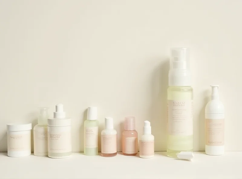 Various affordable skincare products displayed on a clean surface.