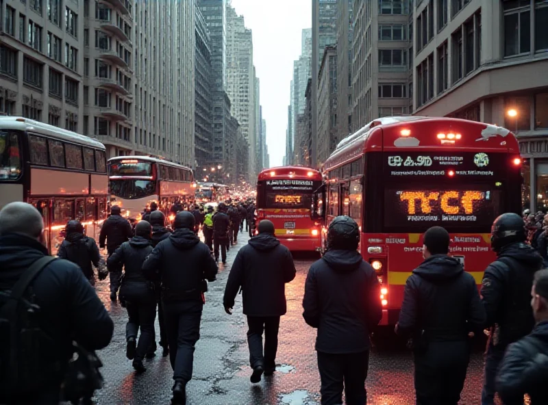 Emergency services at the scene of a bus crash in a city