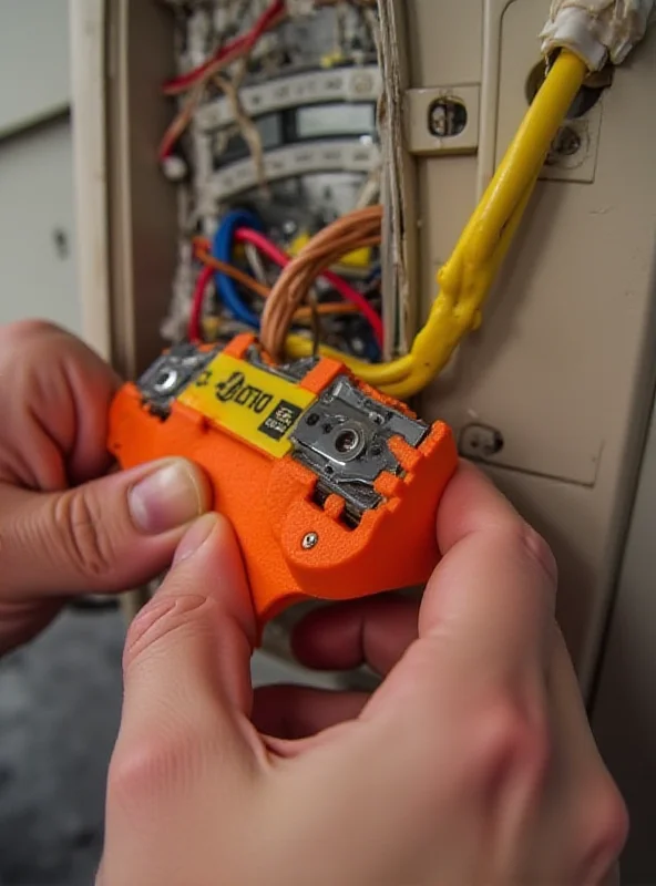 Close-up of ELEGRP's TrapConnect quick wiring device being installed