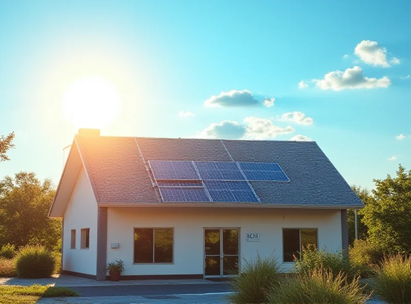 Solar panels on a small business rooftop