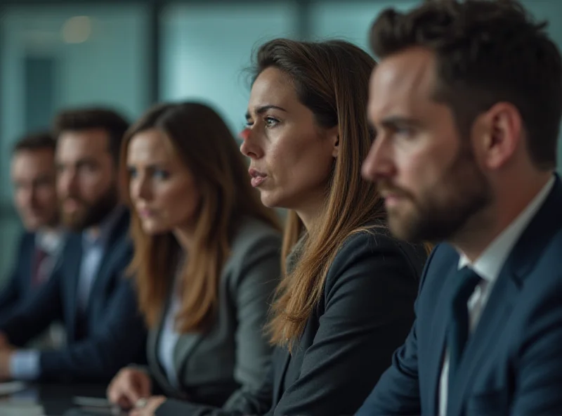 Worried professionals in an office setting