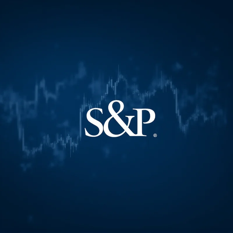 The Standard & Poor's logo against a background of financial charts and graphs