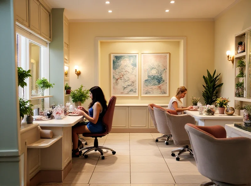 Image of a modern, stylish nail salon interior