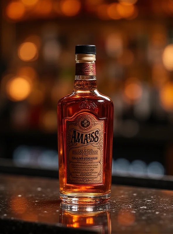 A stylish bottle of AMASS non-alcoholic spirit on a bar, showcasing the brand's aesthetic and premium positioning.
