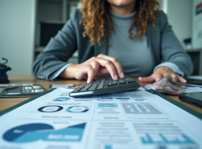 A person reviewing financial documents and using a calculator, focused on budgeting and financial planning.