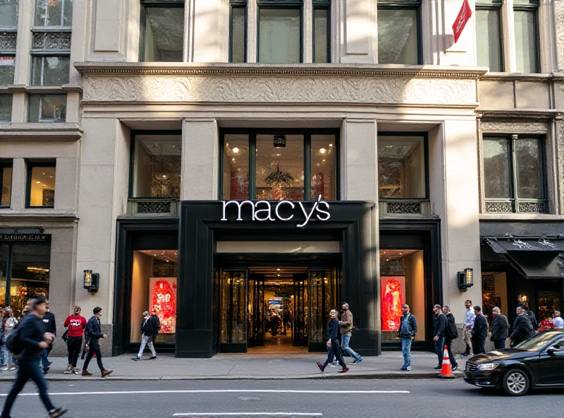 Macy's store front in a bustling city