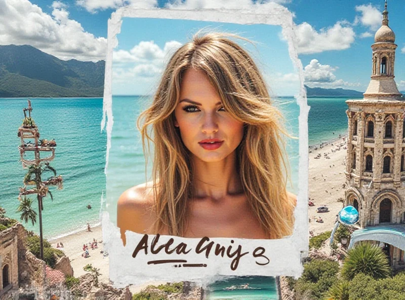 Collage of vacation images with a Taylor Swift album cover overlayed.