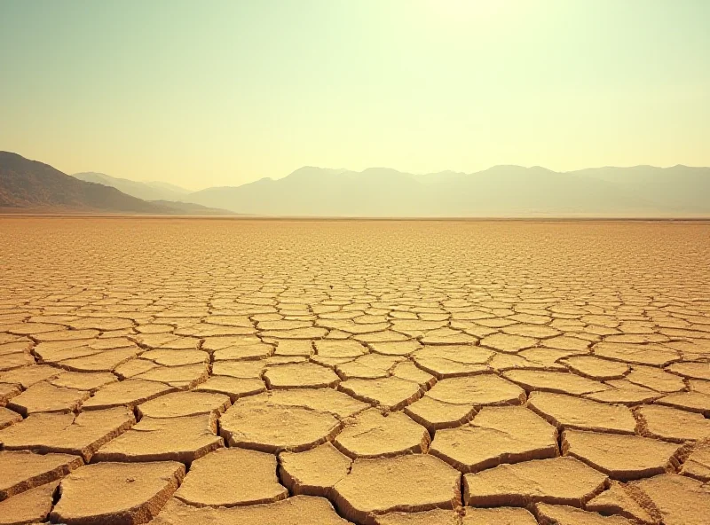 Dry, cracked earth in California during the drought.