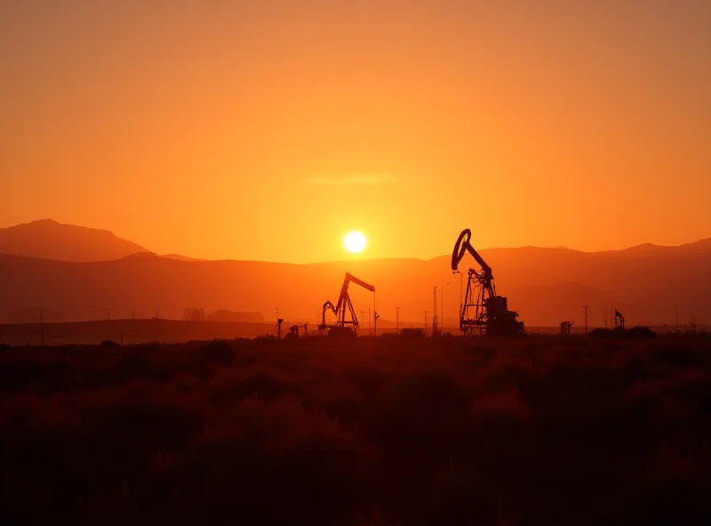 Oil rig in California landscape