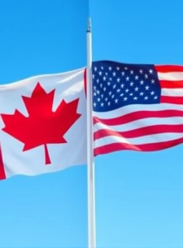 A split image showing the Canadian and American flags, symbolizing trade relations.