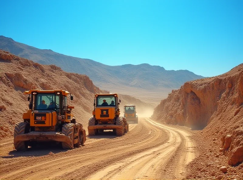 Image of a mine exploration site with drilling equipment