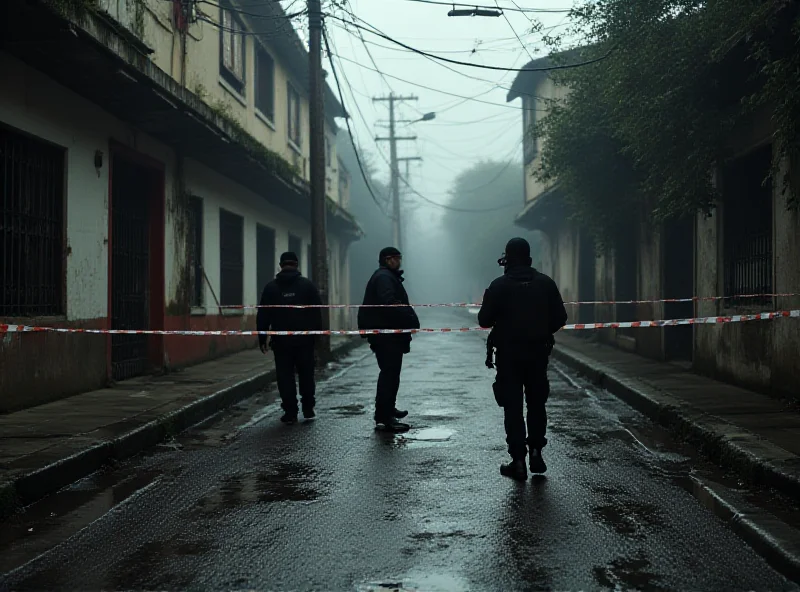 Police tape at a crime scene during Carnival