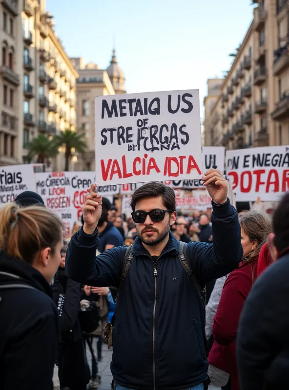 People protesting immigration policies in Barcelona.
