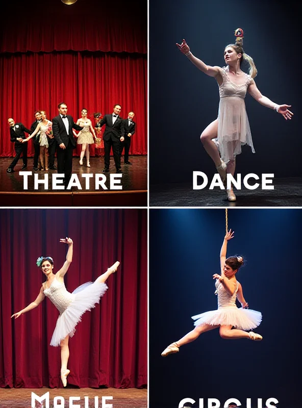 Collage of theatre opera dance and circus