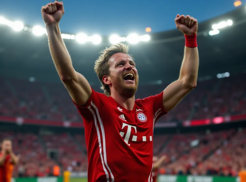 Harry Kane celebrating a goal for Bayern Munich