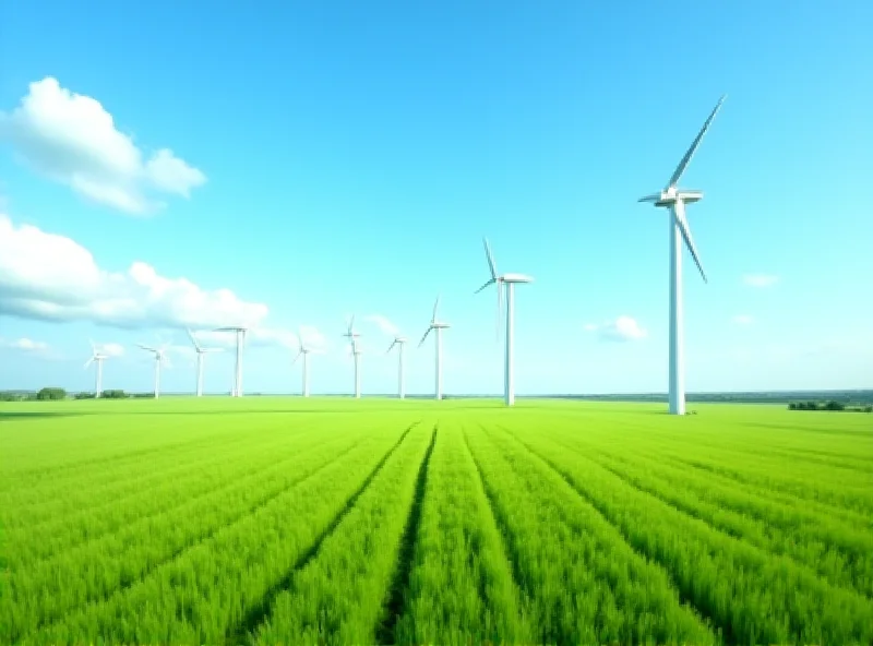 A wind turbine farm in the German countryside under a clear blue sky.