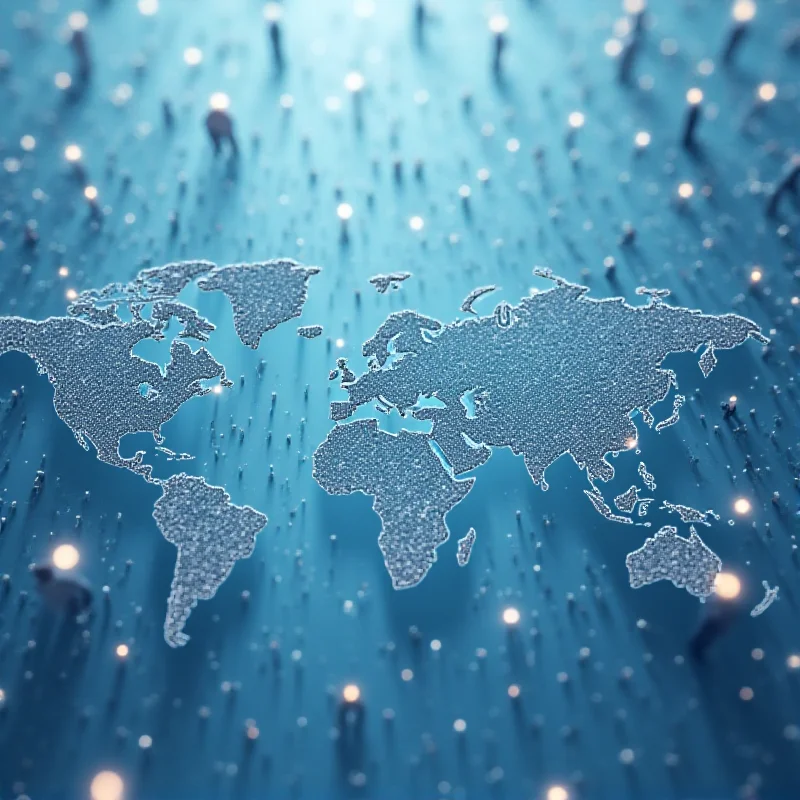 Abstract image representing international relations and global interconnectedness, with interconnected lines and nodes symbolizing different countries and cultures.
