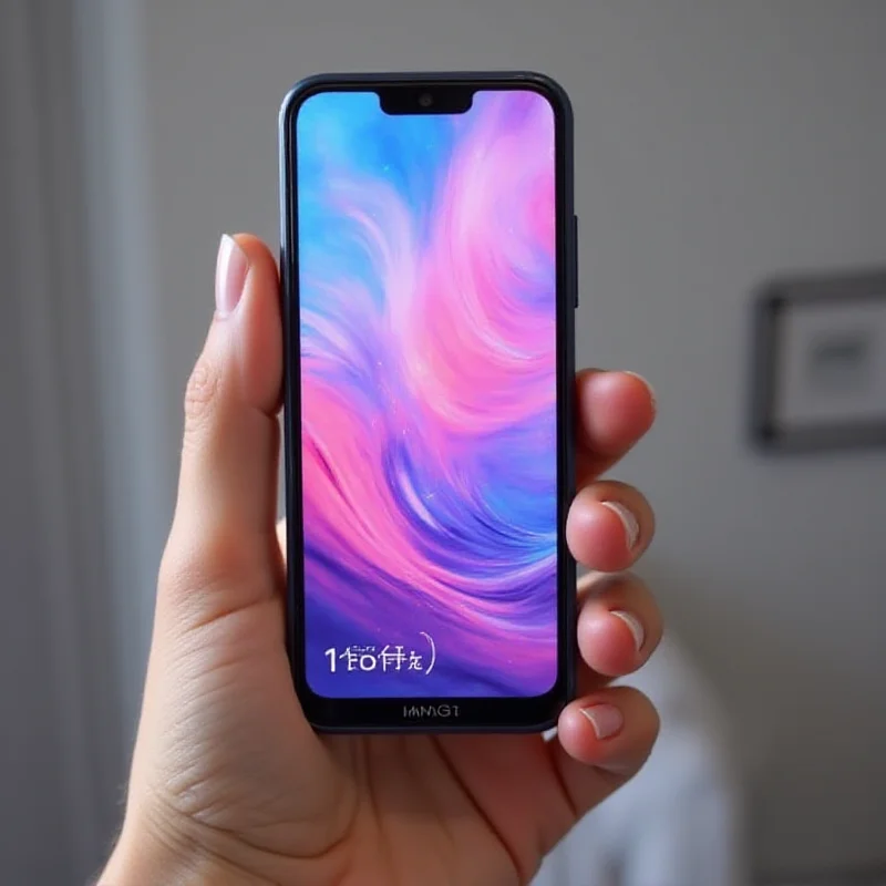 A sleek, compact smartphone with a 6.3-inch screen, showcasing a vibrant display and slim bezels, held in a hand for size comparison.