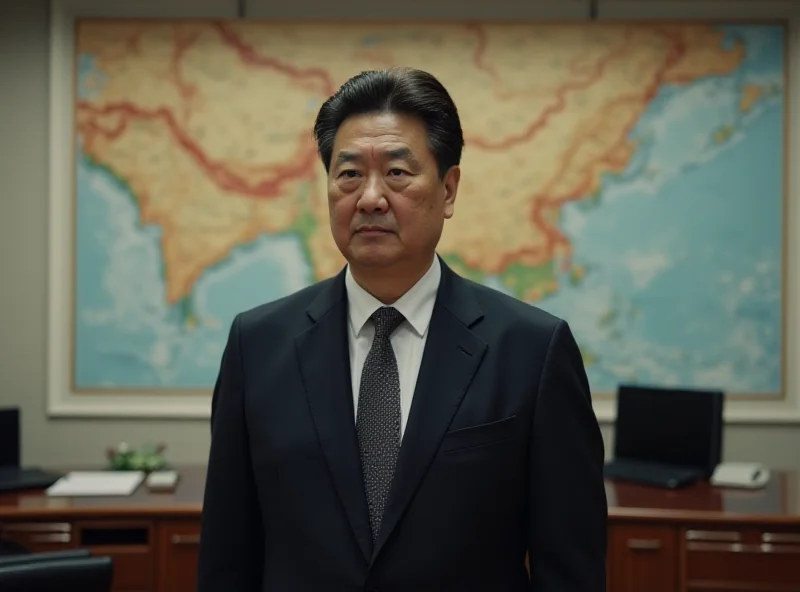 An AI generated image of Jin Zhuanglong looking serious in a government office.