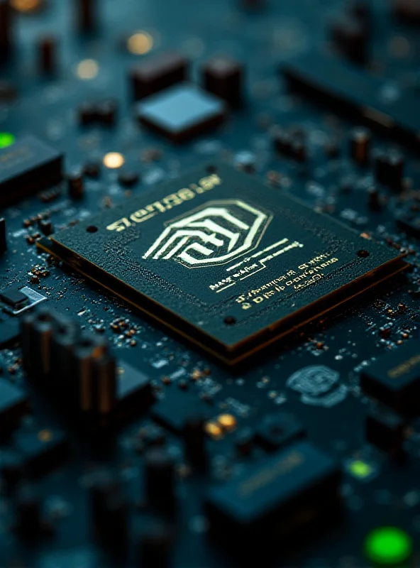 Close-up shot of an Nvidia GPU, highlighting the intricate details and advanced technology of the AI accelerator.