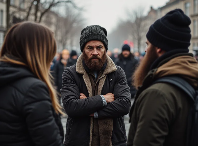 A concerned group of citizens discussing recent crime events in their city.