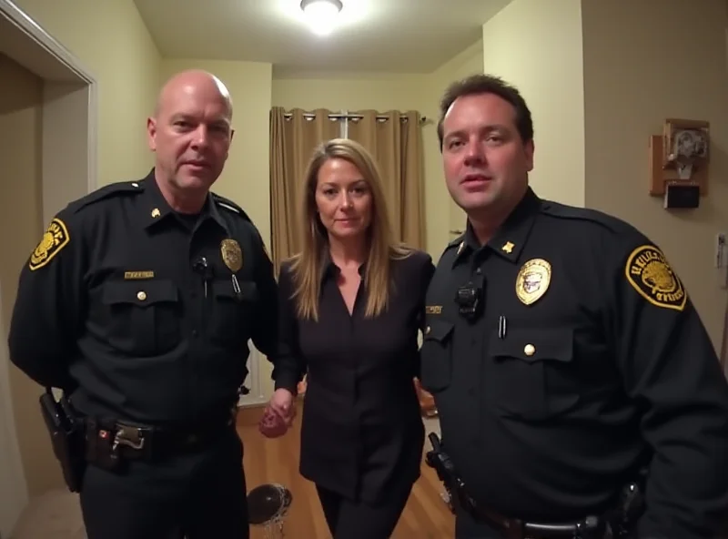 Joanne Sharkey being arrested by police.