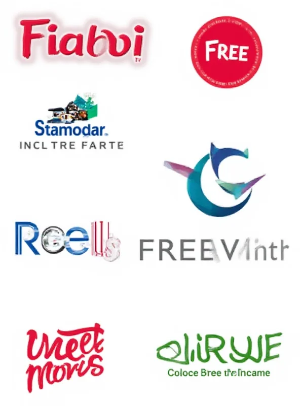 Collage of different free streaming service logos like Tubi, PlutoTV, and Freevee