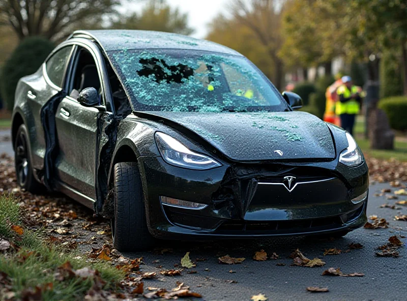 Wreckage of a Tesla Cybertruck after a fatal crash in Piedmont, California