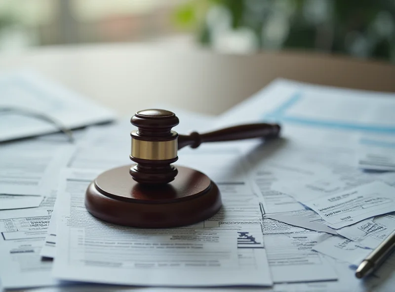 A gavel resting on medical paperwork, symbolizing corruption in healthcare.