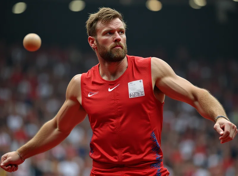 Tomáš Staněk competing in shot put