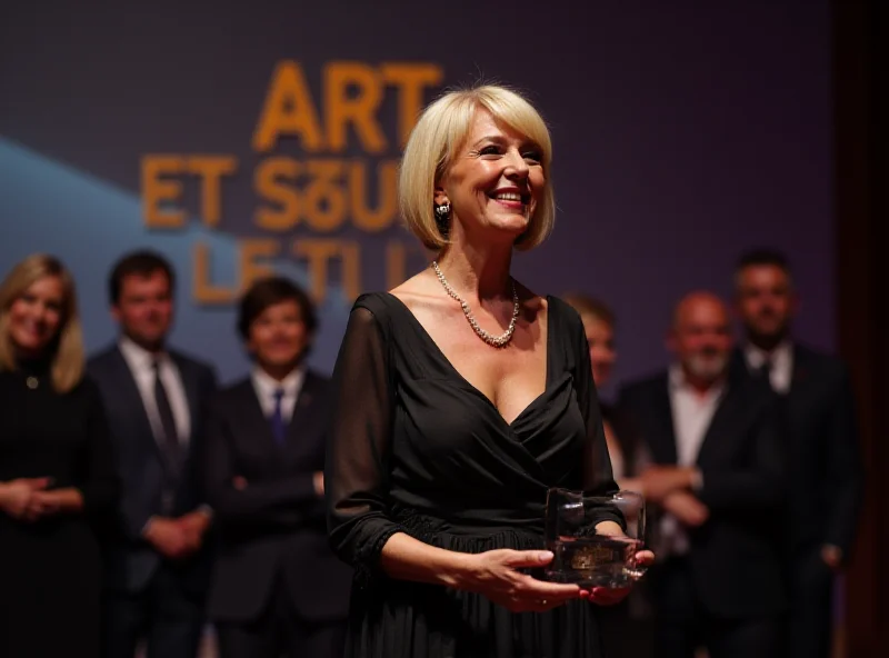 Daniela Kolářová accepting the Herc's Mission Award