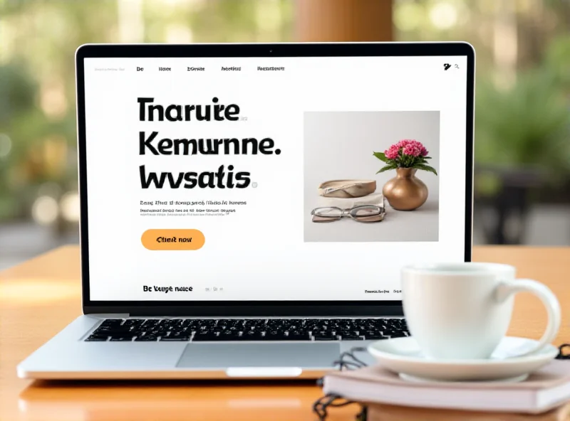 Laptop displaying a Squarespace website template