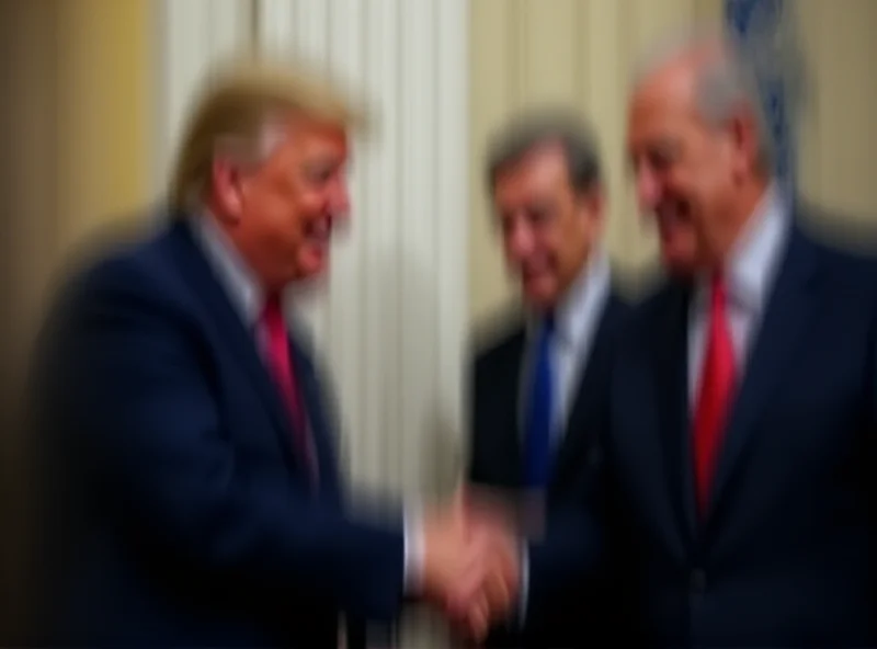 Donald Trump shaking hands with a foreign leader