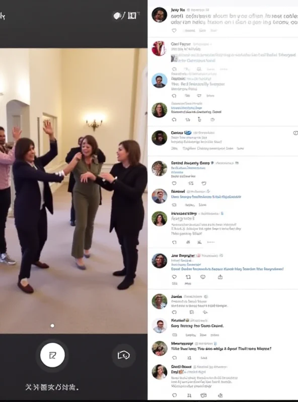 A split screen showing a TikTok video with AOC and other House Democrats on one side, and mocking comments from conservatives on the other.