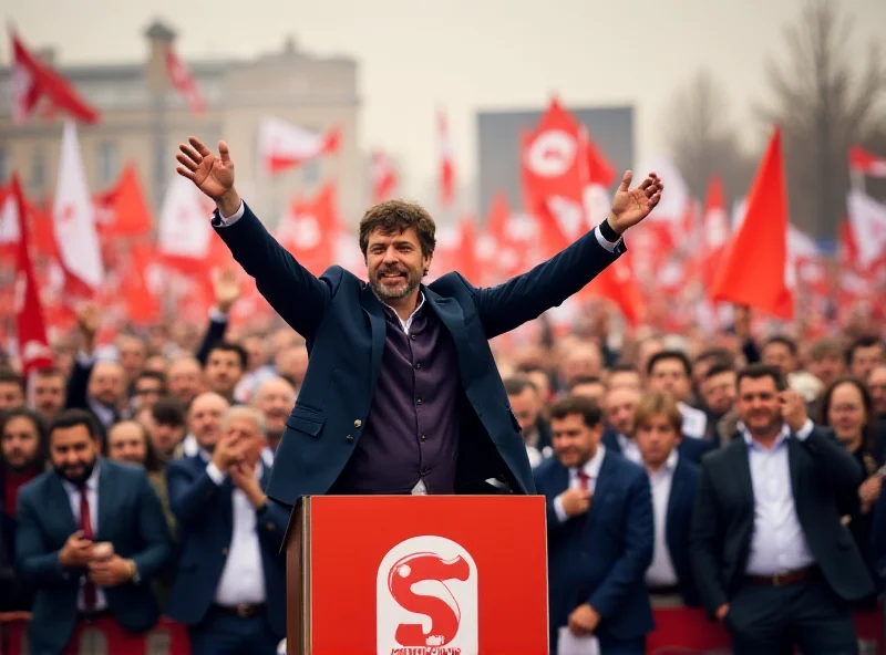 Olivier Faure addressing supporters at a Socialist Party rally in France.