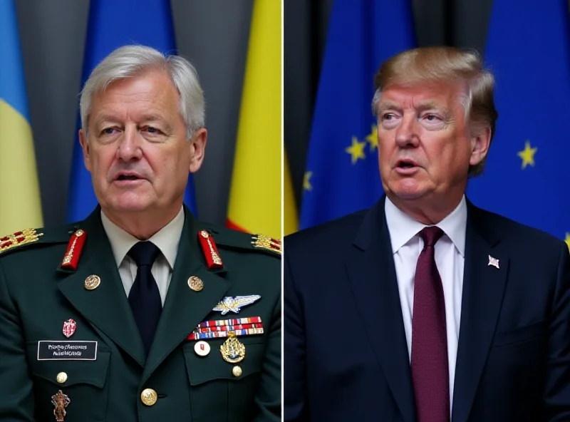 A split screen image showing Zelensky on one side and Von der Leyen on the other. Both are speaking at press conferences with flags behind them.