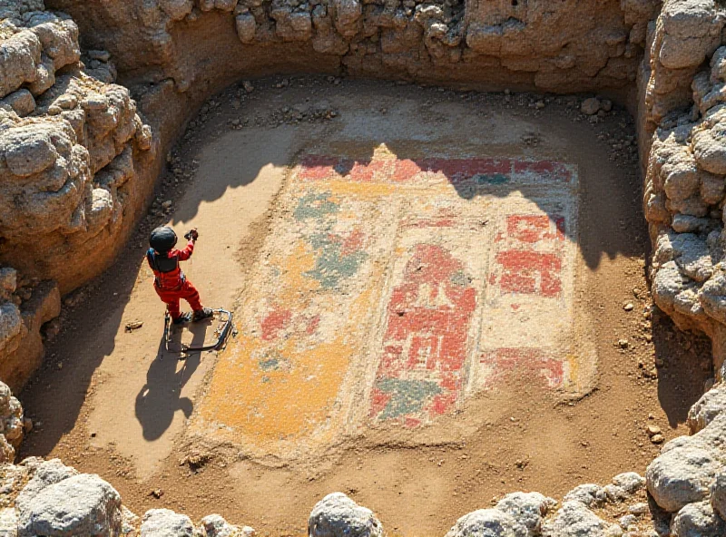 Wide angle shot of the excavation site in Pompeii, Italy, where the Dionysus fresco was discovered.