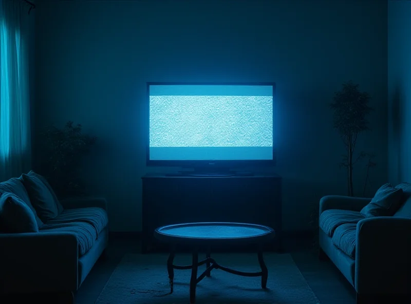 Empty television screen with static noise, representing the decline in TV viewership.