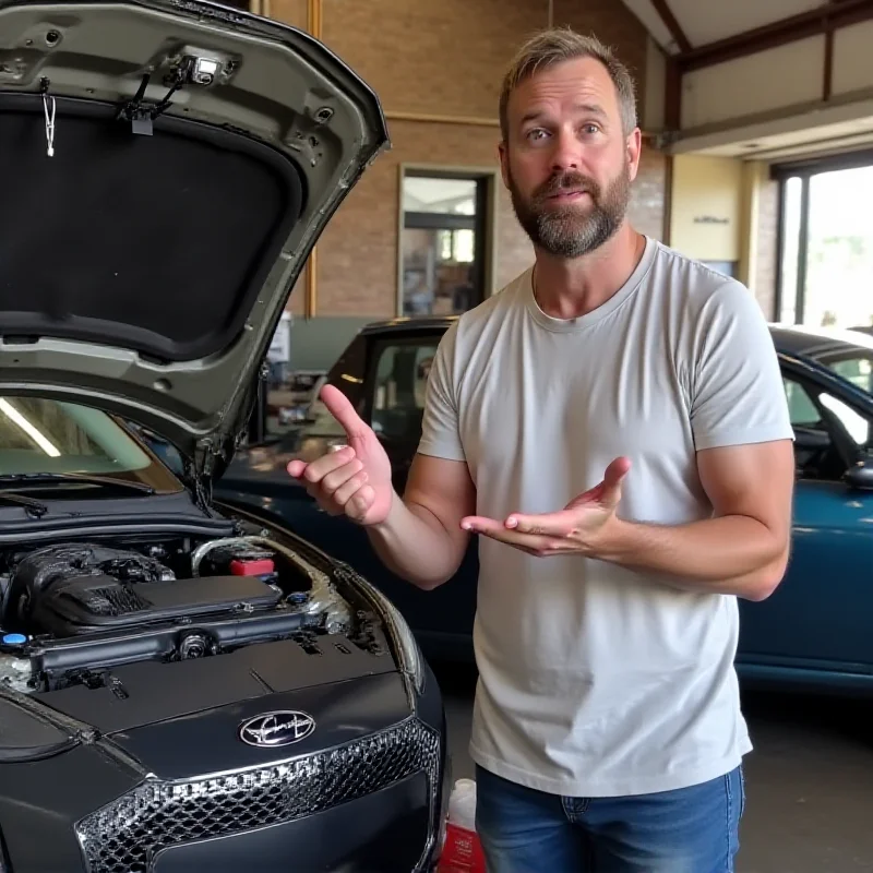 Andy, the car expert, explaining car maintenance tips on TikTok.