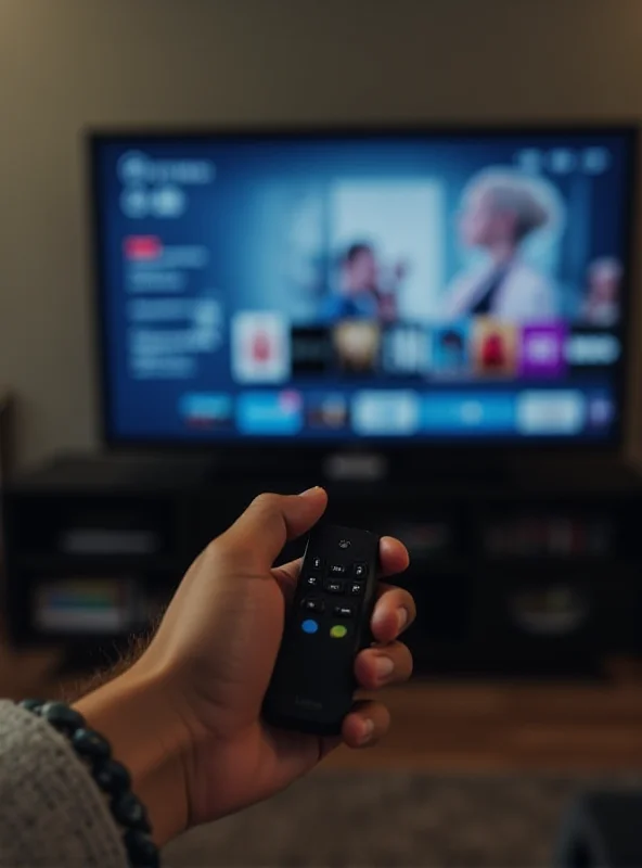 A person holding a Google TV Streamer remote with the BBC iPlayer app displayed on a television screen.