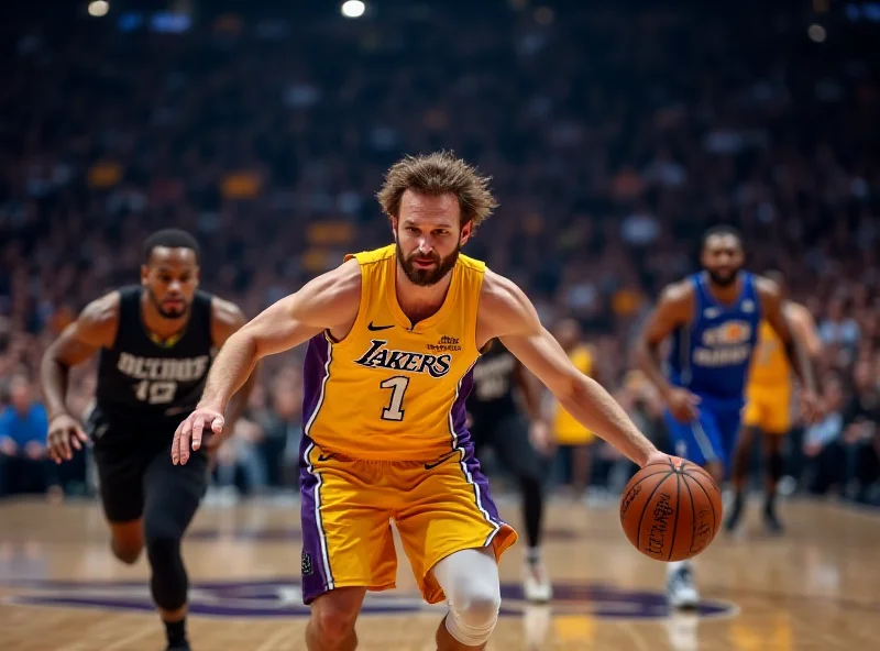 Luka Dončić dribbling the ball during a game.