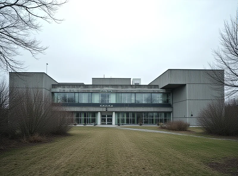 Exterior of the Condé-sur-Sarthe penitentiary center.
