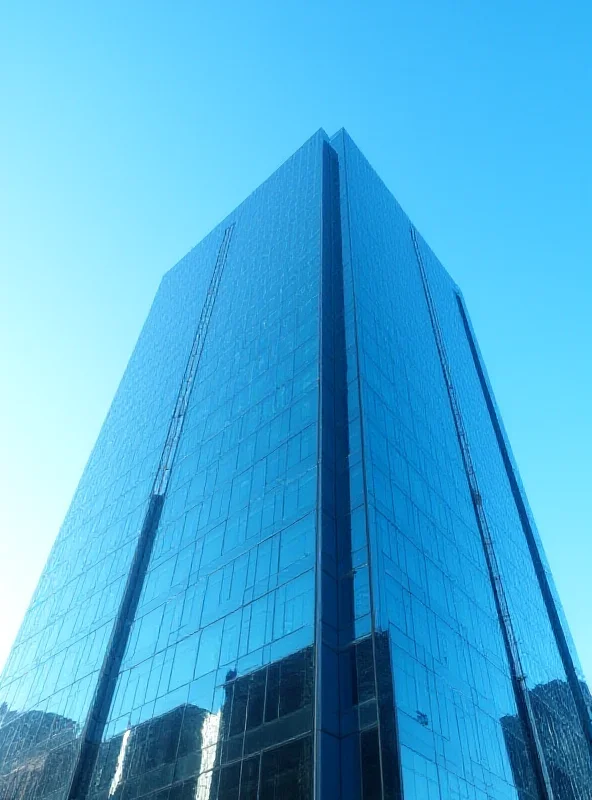 A modern office building with a glass facade, representing corporate finance and business operations.