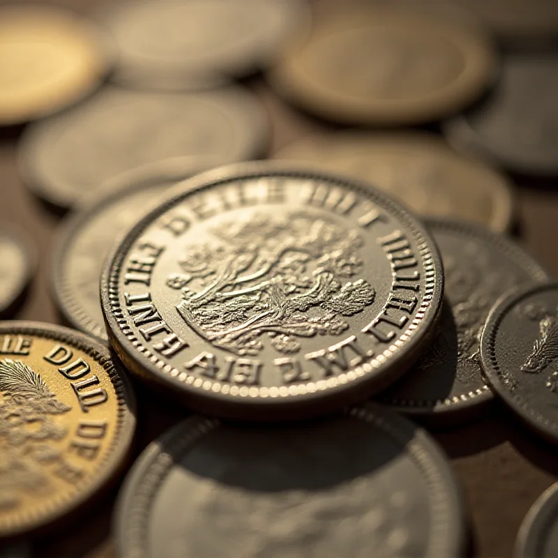 A close-up image of a Czech crown coin with blurred background.